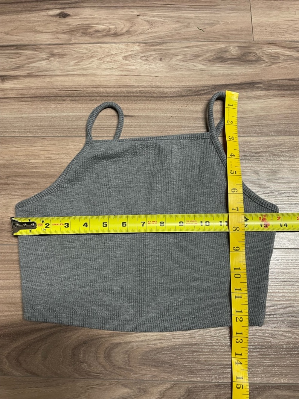 Topshop Grey Ribbed Cropped Cami - Picture 4 of 4